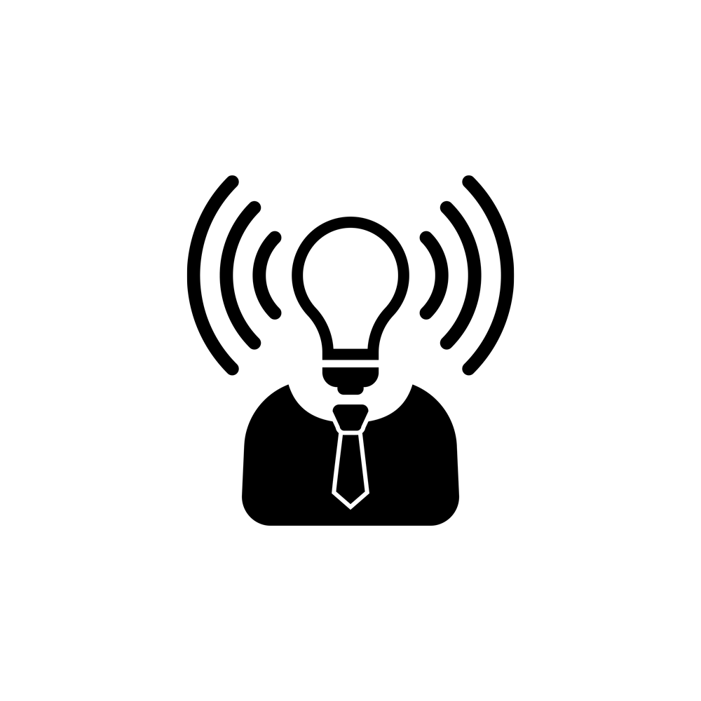 graphic of light bulb instead of a head on a shirt with tie and lines coming off of lightbulb